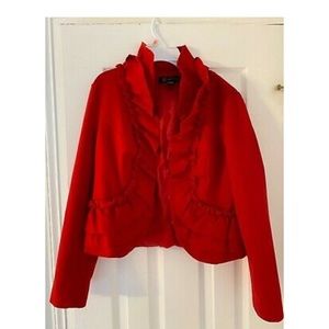 Red Holiday Party Jacket Evening Formal Wear INC Size Small Excellent Comdition